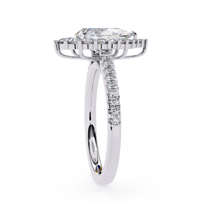 Halo Enchant Pear Lab Grown Diamond Ring