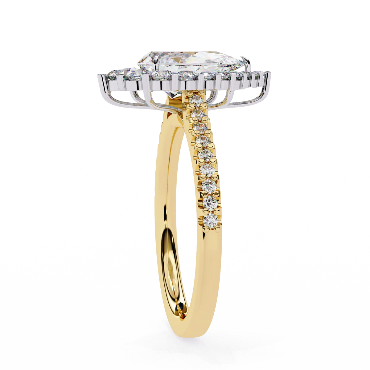 Halo Enchant Pear Lab Grown Diamond Ring - Ophiratbf