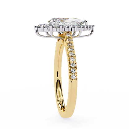 Halo Enchant Pear Lab Grown Diamond Ring