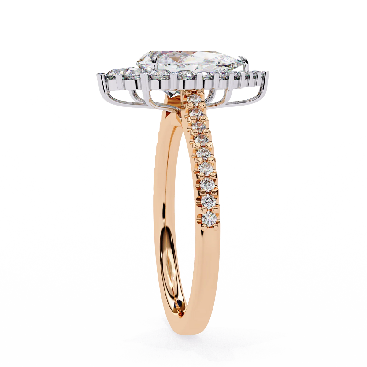 Halo Enchant Pear Lab Grown Diamond Ring - Ophiratbf
