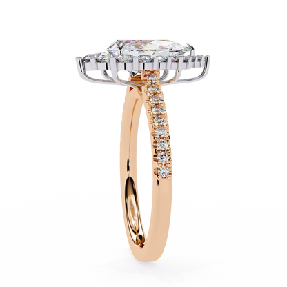 Halo Enchant Pear Lab Grown Diamond Ring