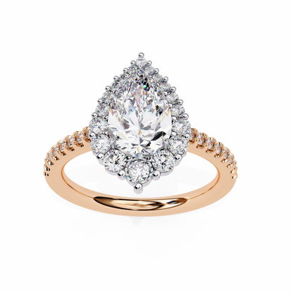 Halo Enchant Pear Lab Grown Diamond Ring