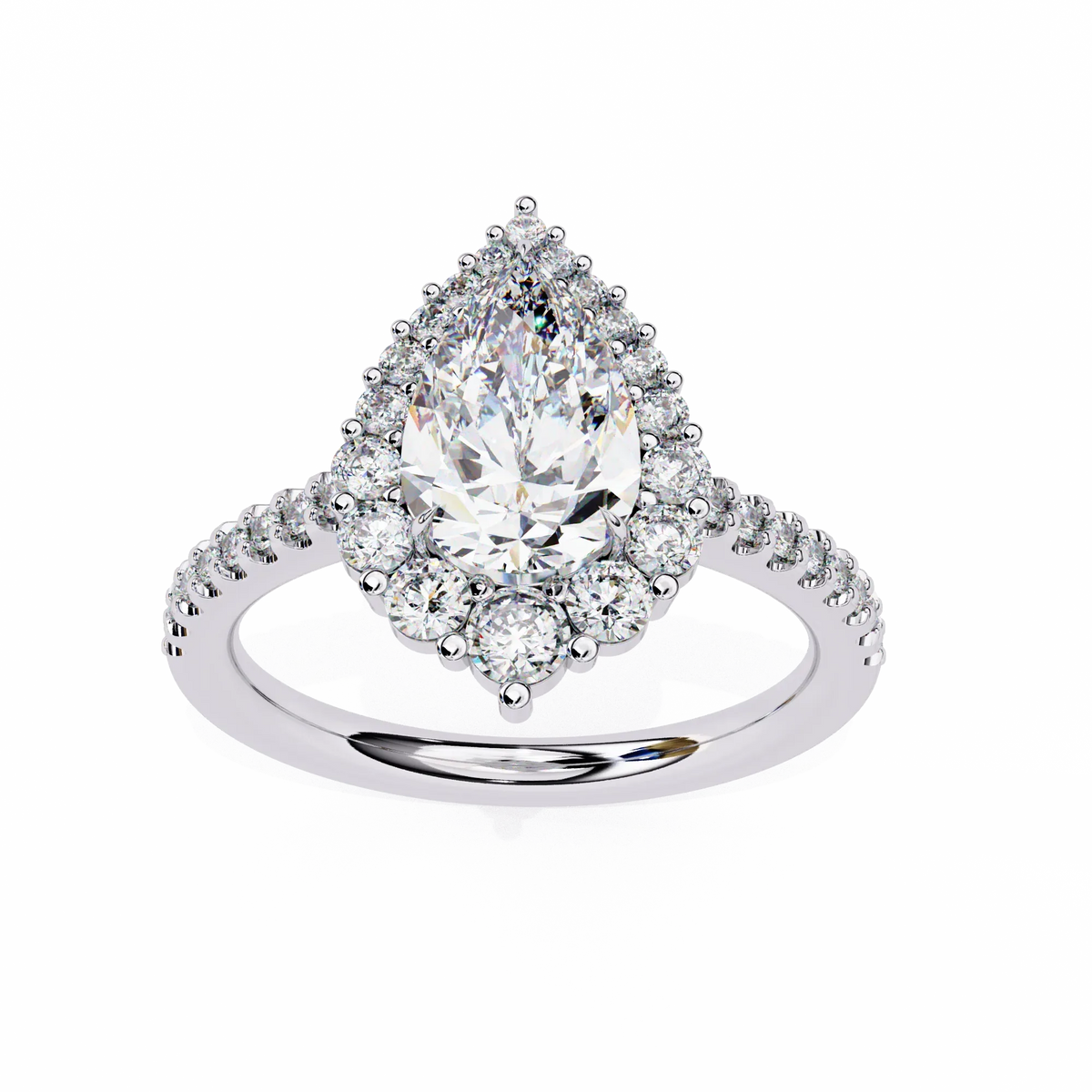 Halo Enchant Pear Lab Grown Diamond Ring - Ophiratbf