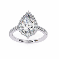 Halo Enchant Pear Lab Grown Diamond Ring - Ophiratbf