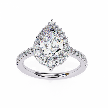 Halo Enchant Pear Lab Grown Diamond Ring