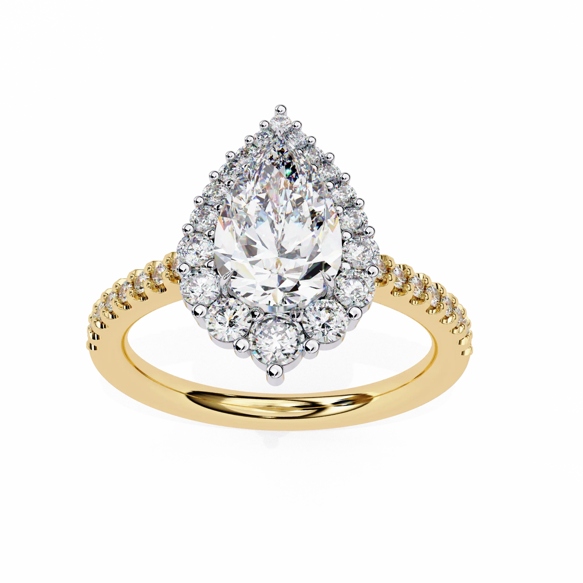 Halo Enchant Pear Lab Grown Diamond Ring - Ophiratbf