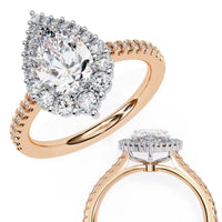Halo Enchant Pear Lab Grown Diamond Ring - Ophiratbf