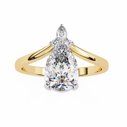 Aurora Grace Pear Lab Grown Diamond Ring