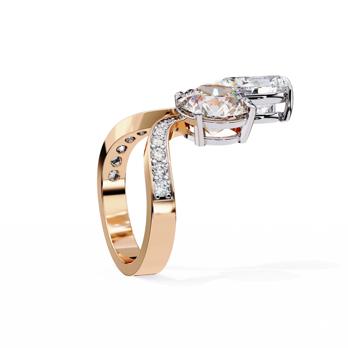 Aurora Duo Lab Grown Diamond Bypass Ring - Ophiratbf