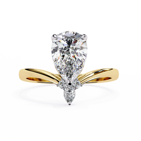 Aurora Grace Pear Lab Grown Diamond Ring