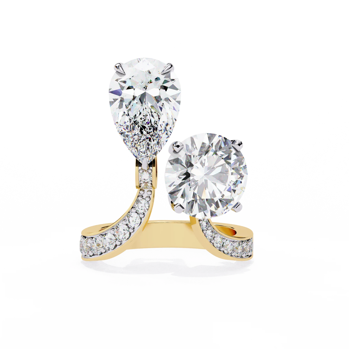 Aurora Duo Lab Grown Diamond Bypass Ring - Ophiratbf