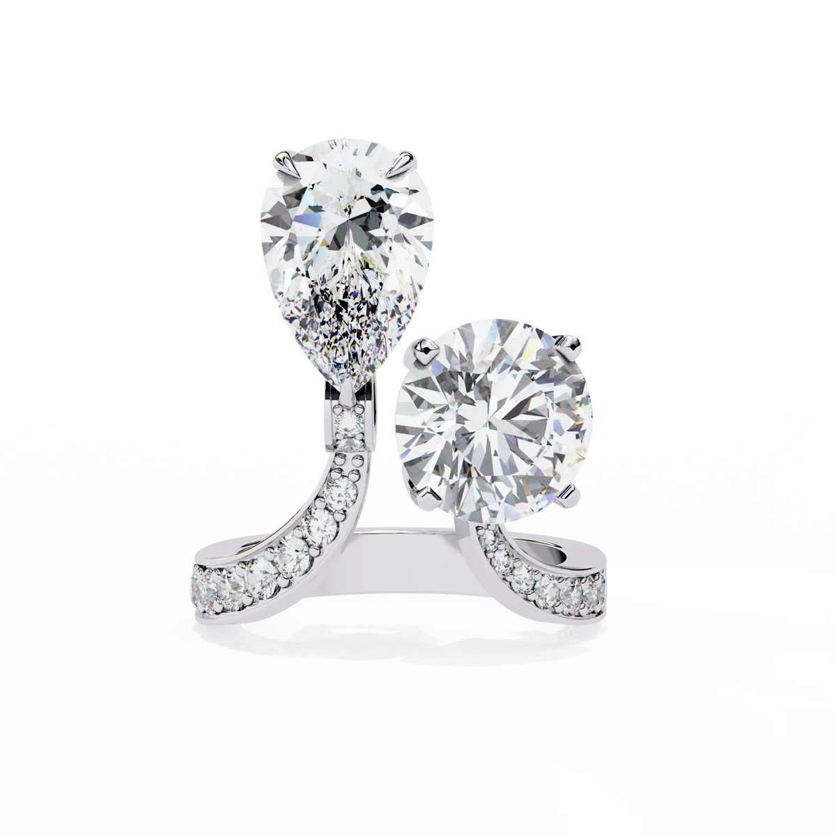 Aurora Duo Lab Grown Diamond Bypass Ring - Ophiratbf