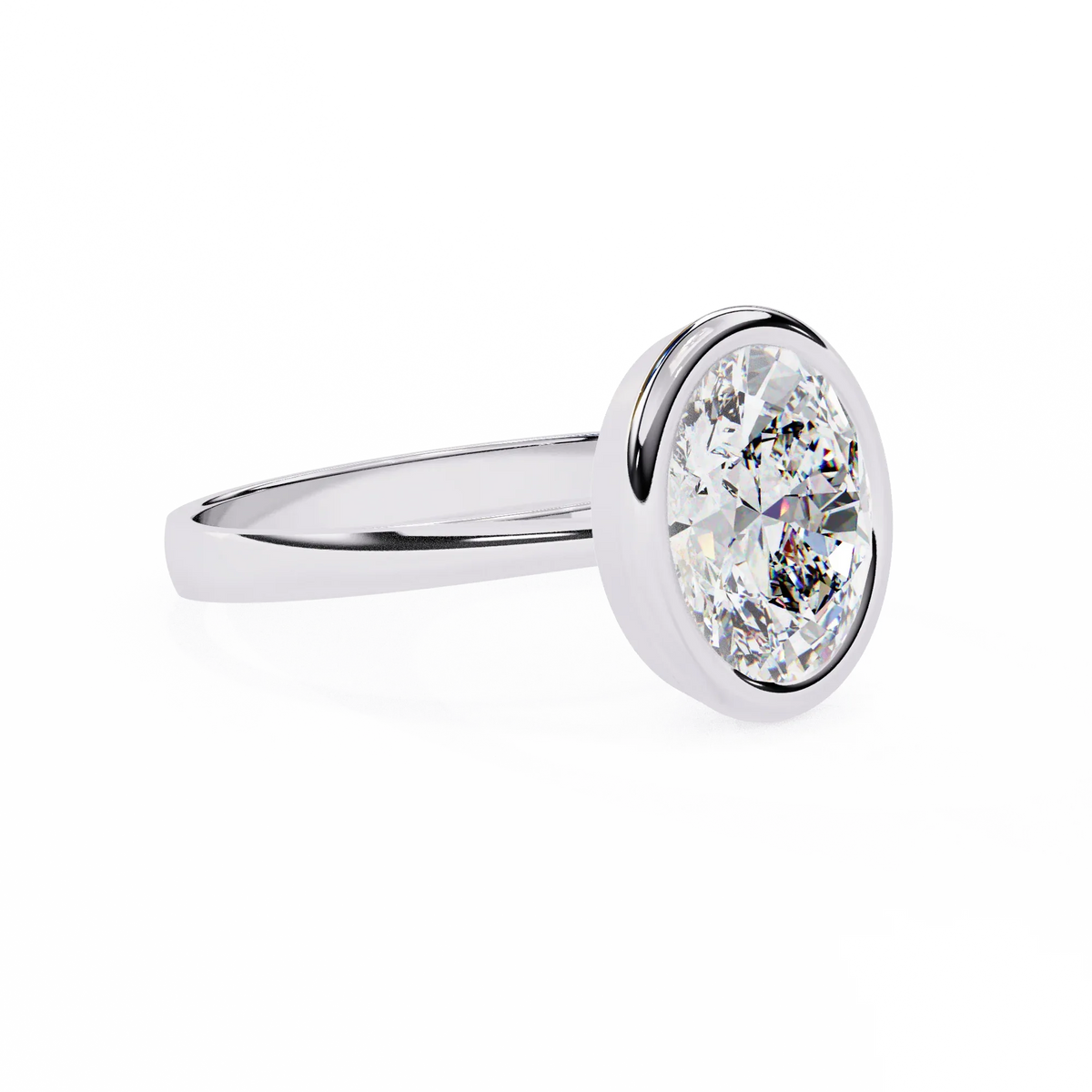 Modern Embrace Oval Lab Grown Diamond Ring - Ophiratbf
