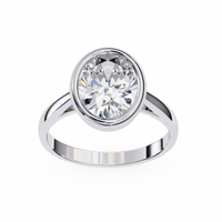 Modern Embrace Oval Lab Grown Diamond Ring - Ophiratbf