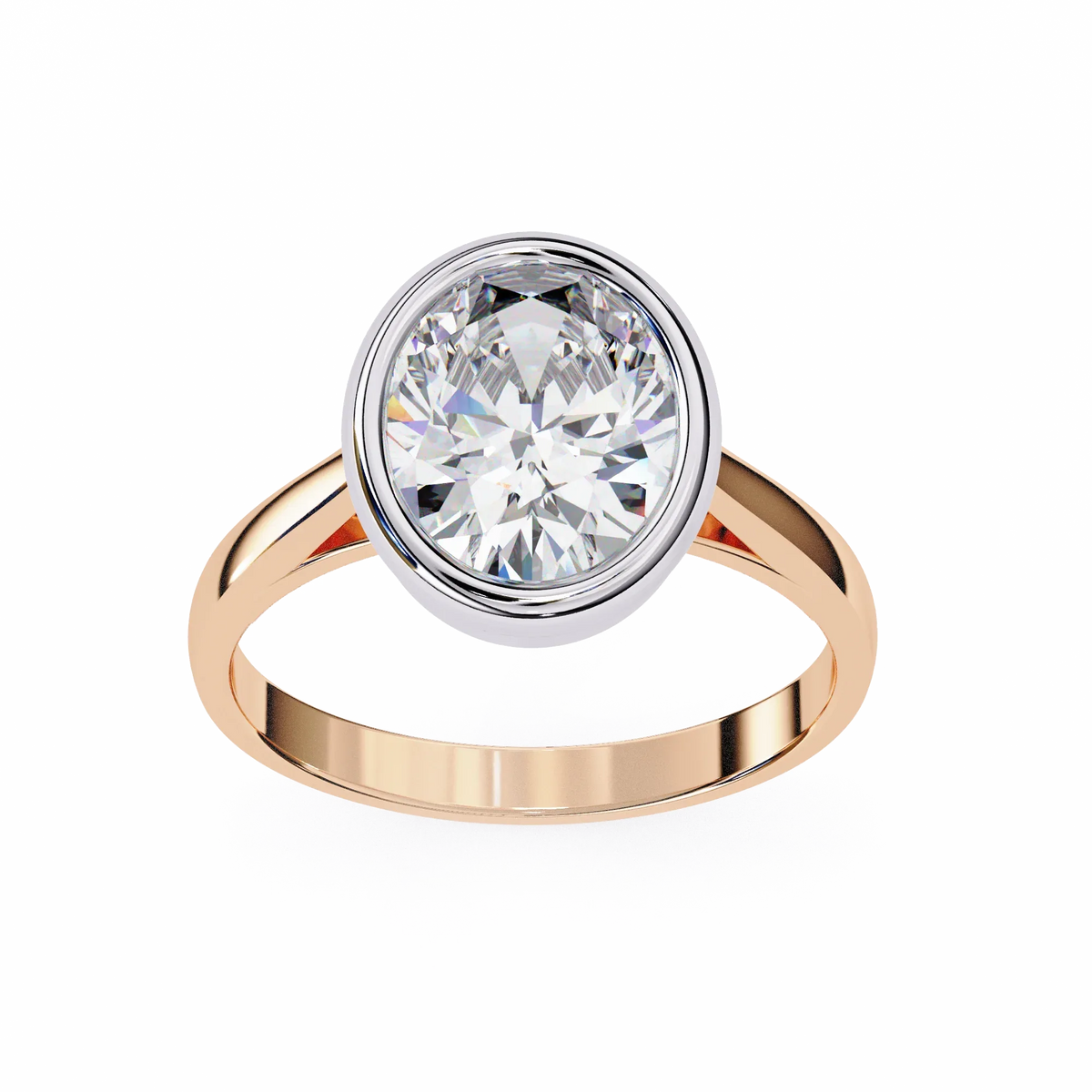 Modern Embrace Oval Lab Grown Diamond Ring - Ophiratbf