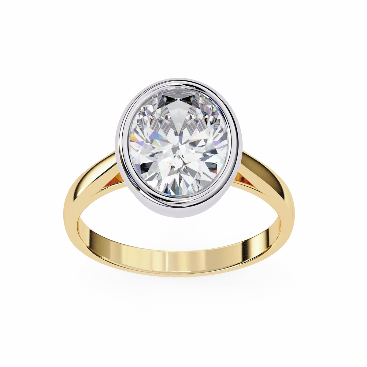 Modern Embrace Oval Lab Grown Diamond Ring - Ophiratbf