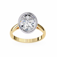 Modern Embrace Oval Lab Grown Diamond Ring - Ophiratbf