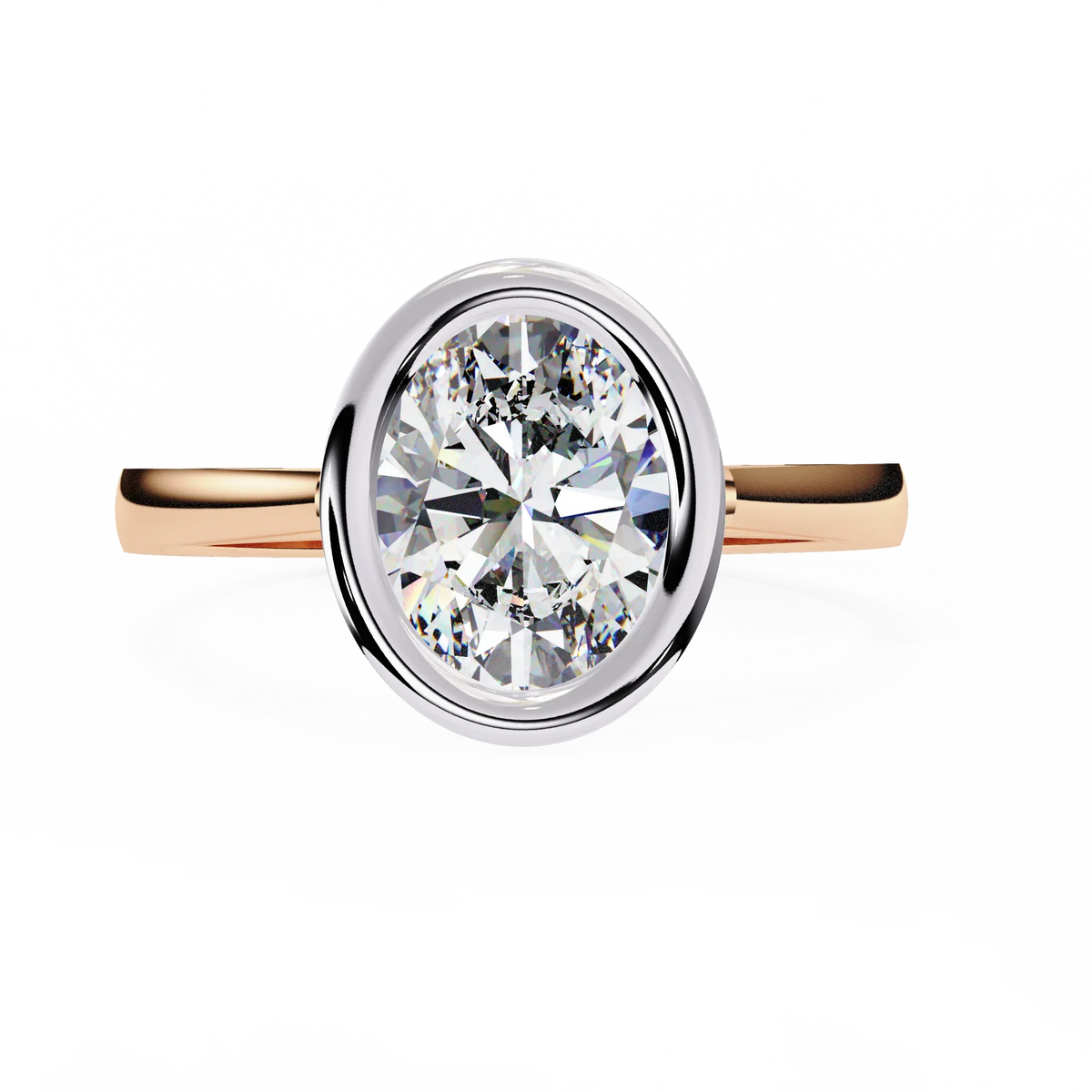 Modern Embrace Oval Lab Grown Diamond Ring - Ophiratbf