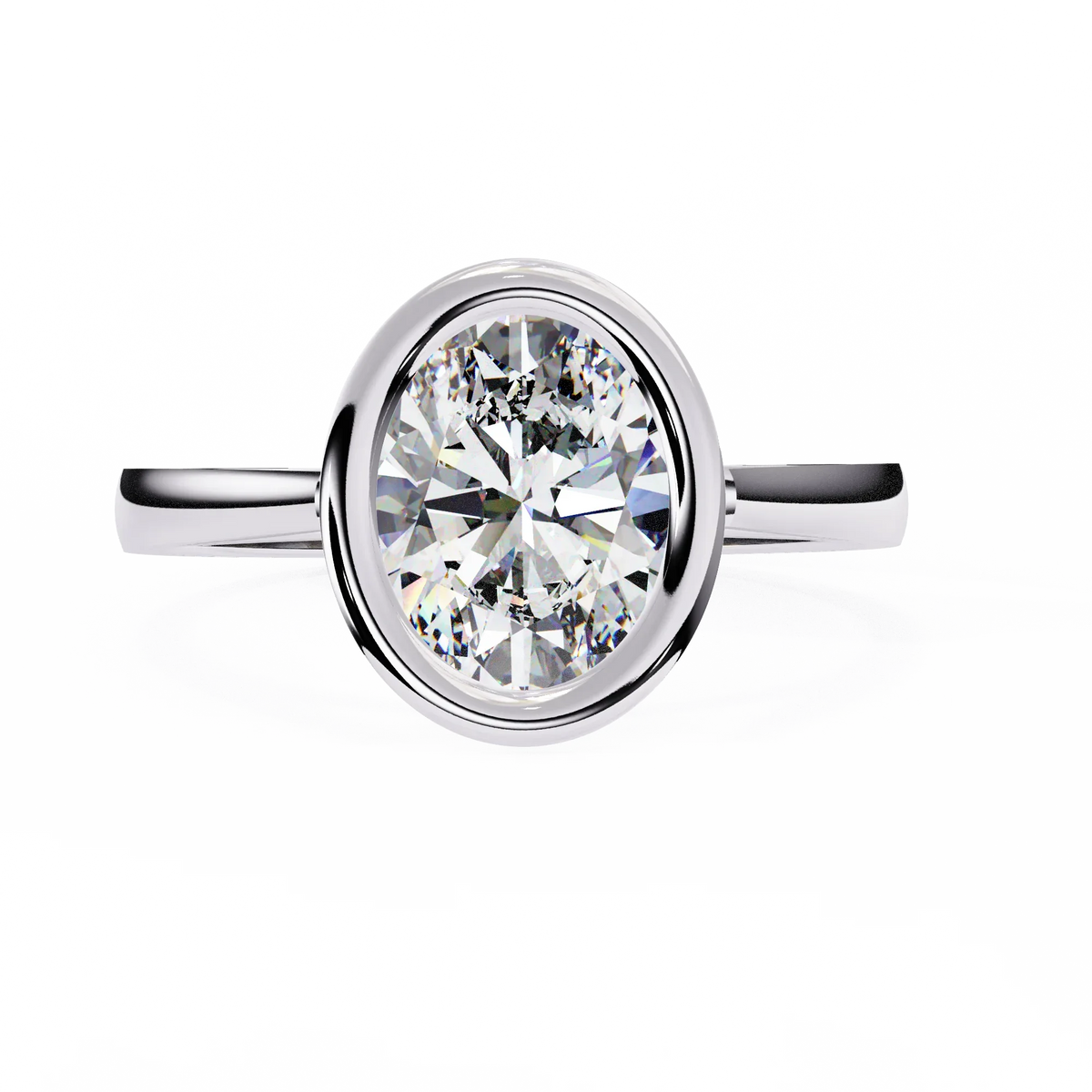 Modern Embrace Oval Lab Grown Diamond Ring - Ophiratbf
