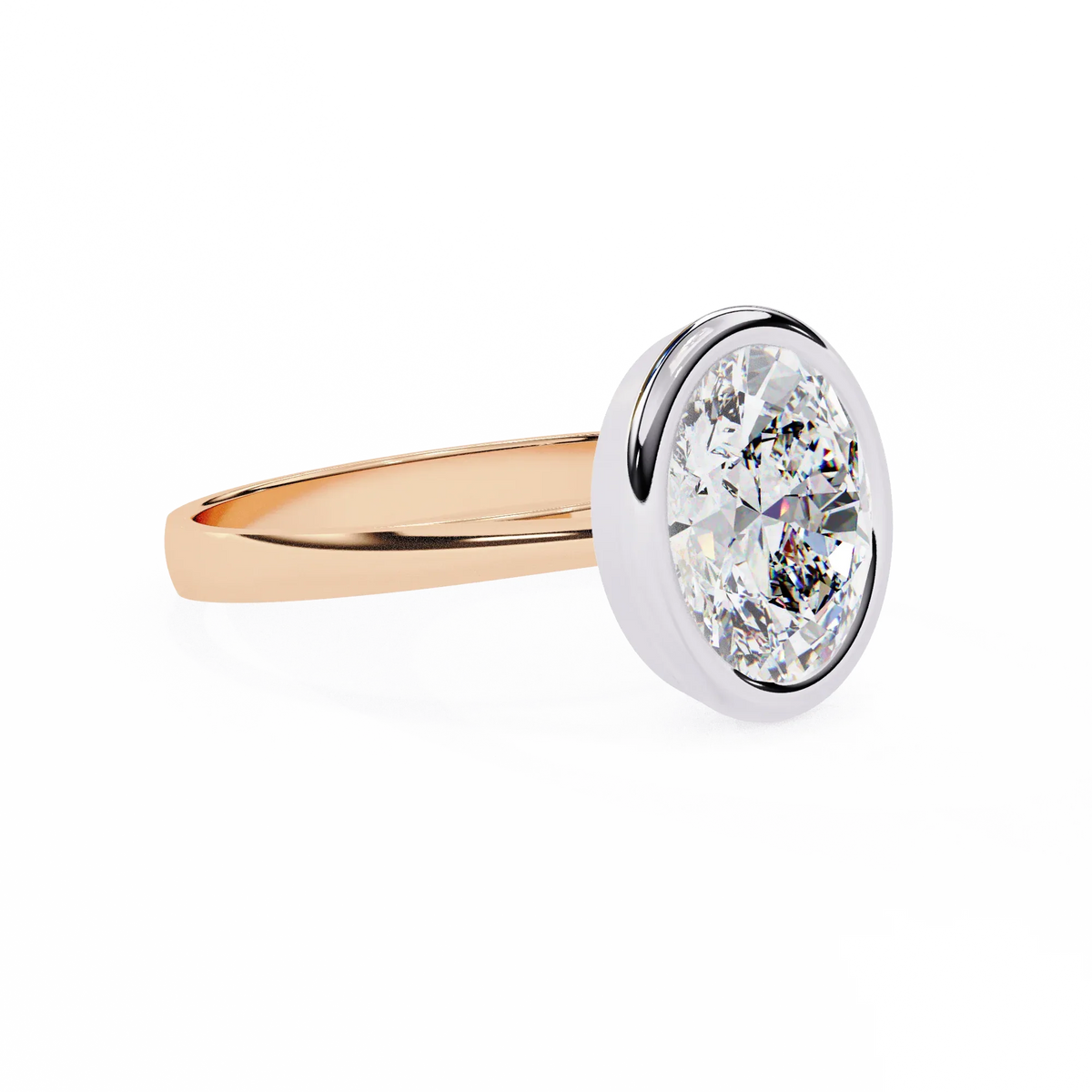 Modern Embrace Oval Lab Grown Diamond Ring - Ophiratbf