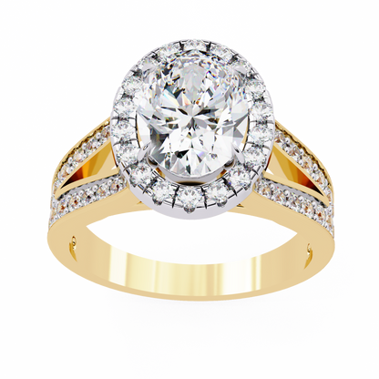 Grandeur Halo Oval Lab Grown Diamond Ring