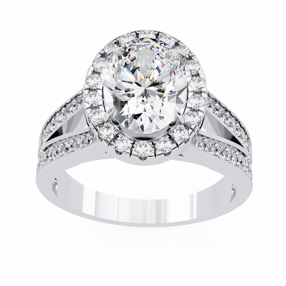 Grandeur Halo Oval Lab Grown Diamond Ring