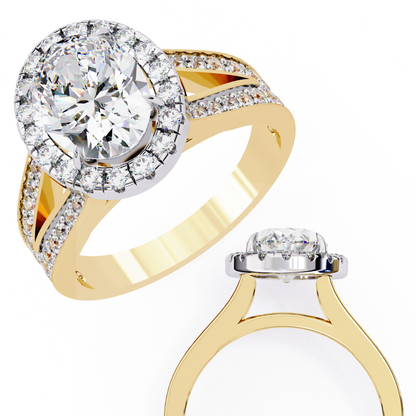 Grandeur Halo Oval Lab Grown Diamond Ring