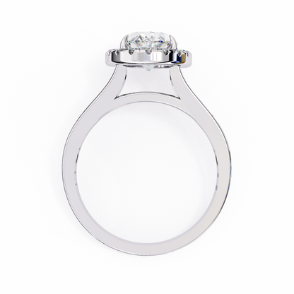 Grandeur Halo Oval Lab Grown Diamond Ring