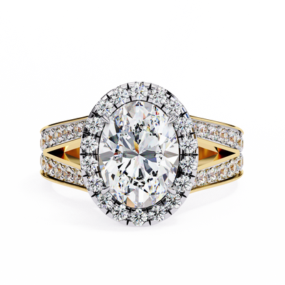 Grandeur Halo Oval Lab Grown Diamond Ring