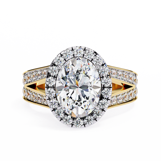 Grandeur Halo Oval Lab Grown Diamond Ring