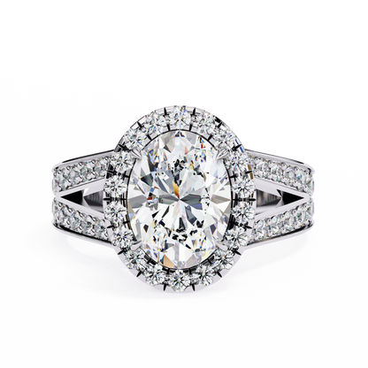 Grandeur Halo Oval Lab Grown Diamond Ring