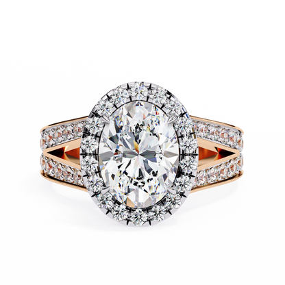 Grandeur Halo Oval Lab Grown Diamond Ring