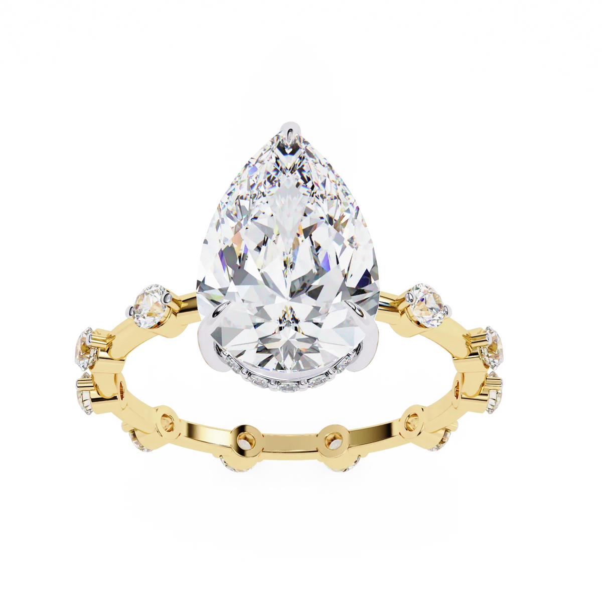 Celestial Crown Pear Lab Grown Diamond Ring - Ophiratbf