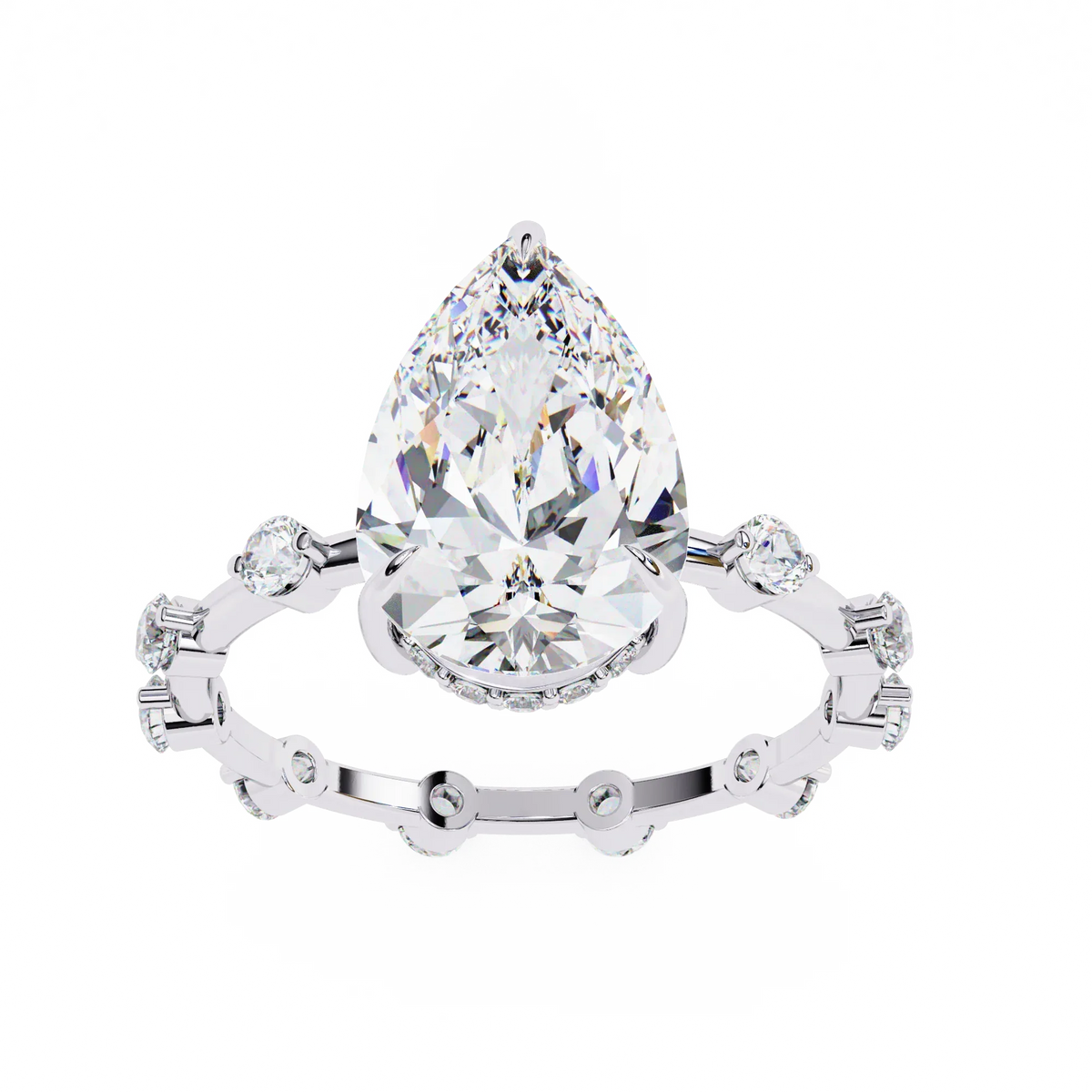Celestial Crown Pear Lab Grown Diamond Ring - Ophiratbf