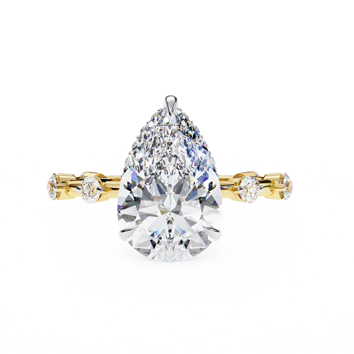 Celestial Crown Pear Lab Grown Diamond Ring - Ophiratbf