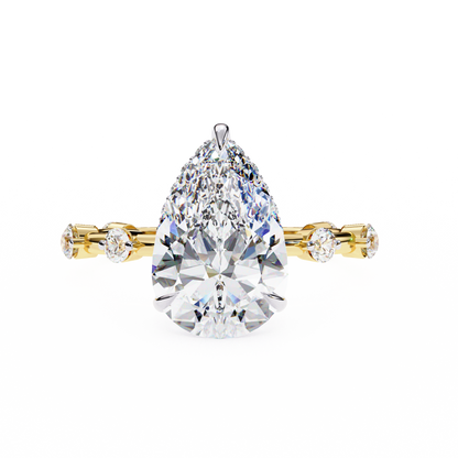 Celestial Crown Pear Lab Grown Diamond Ring