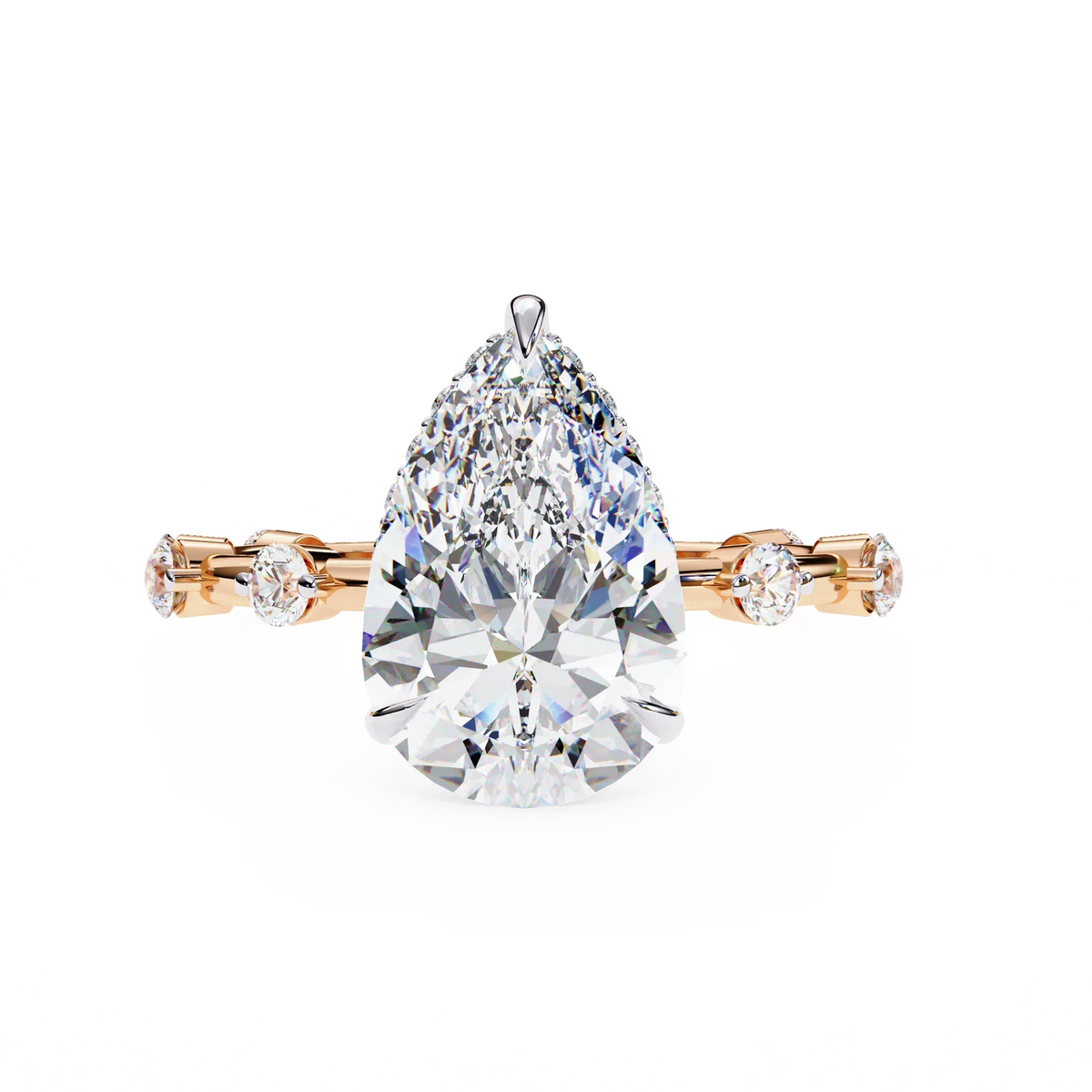 Celestial Crown Pear Lab Grown Diamond Ring - Ophiratbf