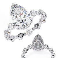 Starlit Pear Lab Grown Diamond Ring - Ophiratbf