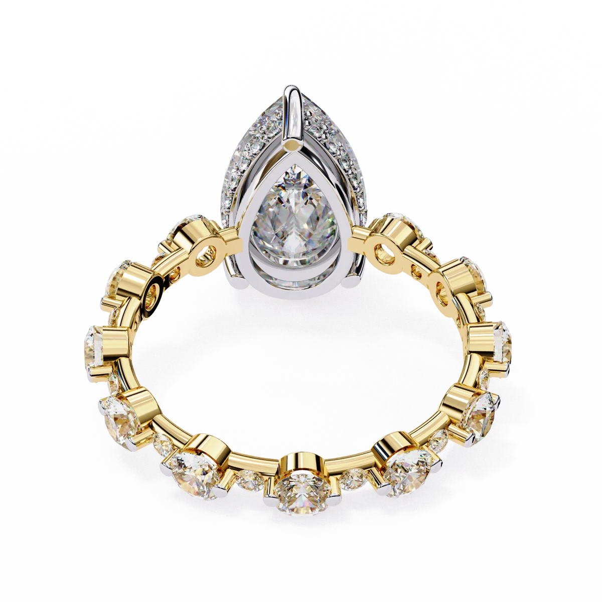 Starlit Pear Lab Grown Diamond Ring - Ophiratbf