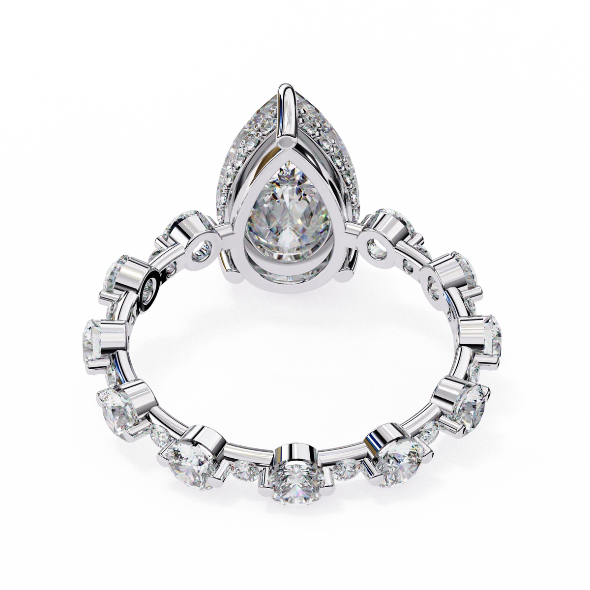 Starlit Pear Lab Grown Diamond Ring - Ophiratbf