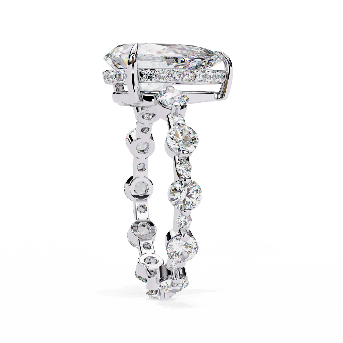 Starlit Pear Lab Grown Diamond Ring - Ophiratbf