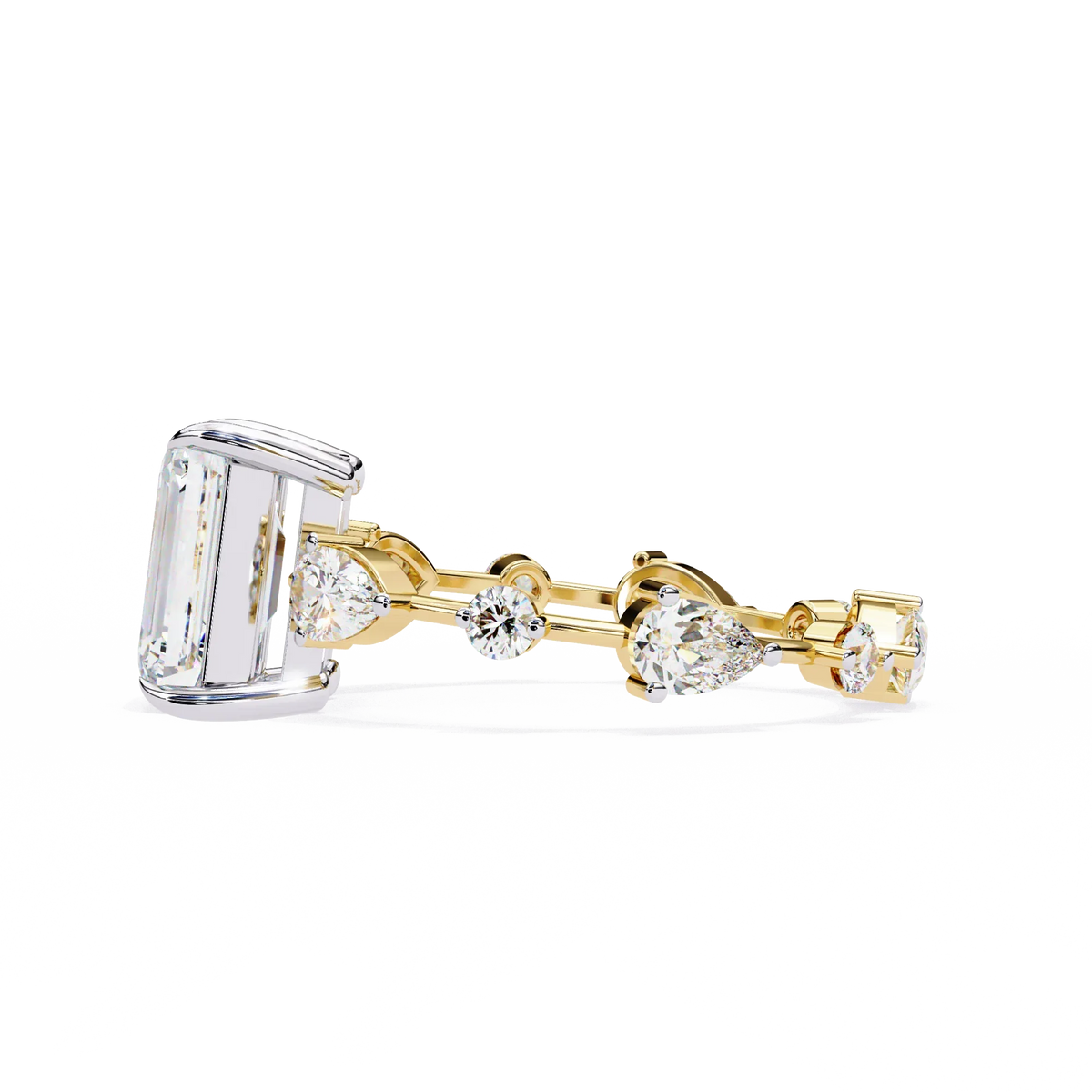 Gala Emerald Pear Lab Grown Diamond Ring - Ophiratbf