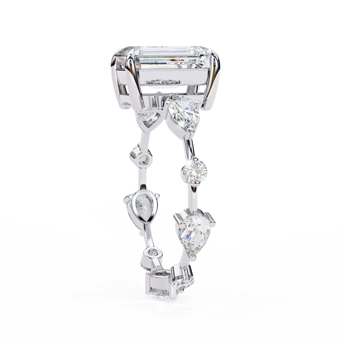 Gala Emerald Pear Lab Grown Diamond Ring - Ophiratbf