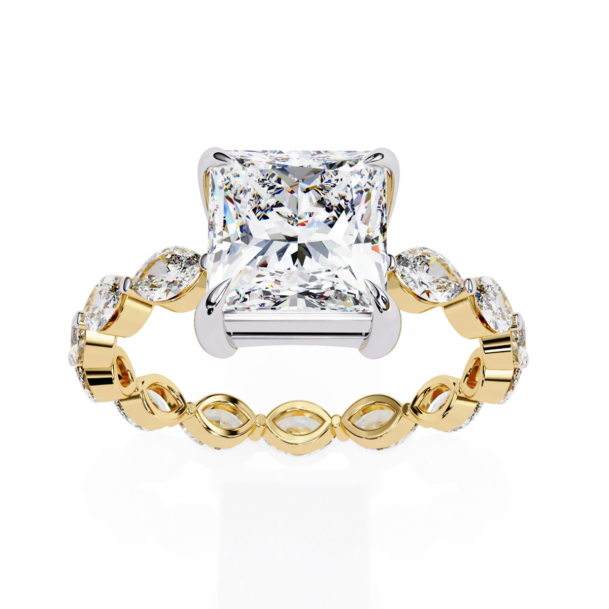 Regal Marquise Princess Lab Grown Diamond Ring - Ophiratbf