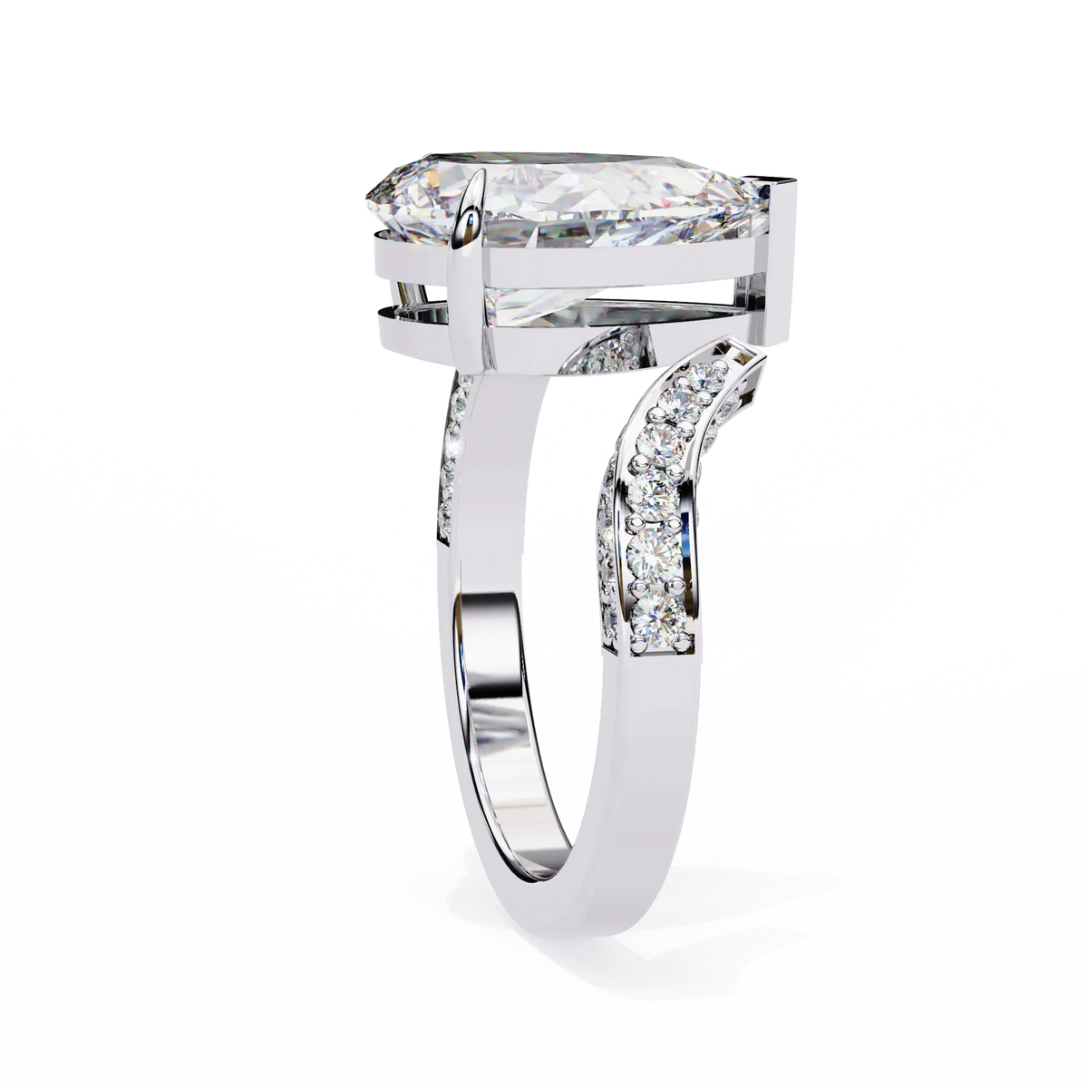 Splendor Crest Pear Lab Grown Diamond Ring - Ophiratbf