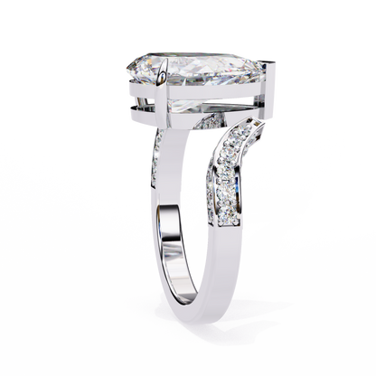 Splendor Crest Pear Lab Grown Diamond Ring