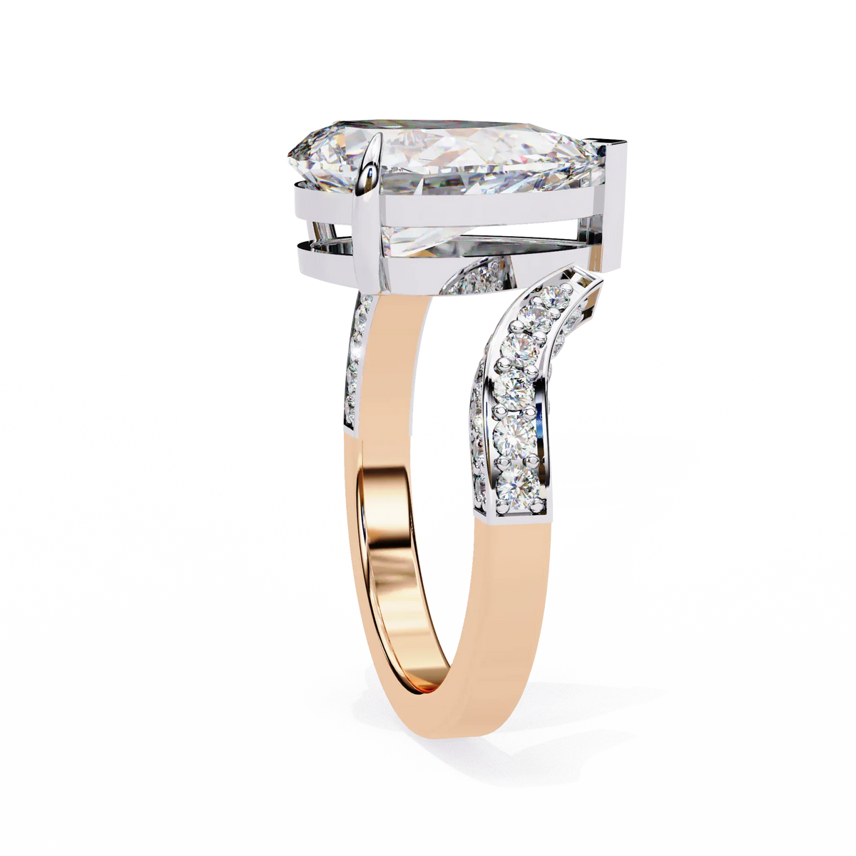 Splendor Crest Pear Lab Grown Diamond Ring - Ophiratbf