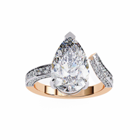Splendor Crest Pear Lab Grown Diamond Ring - Ophiratbf
