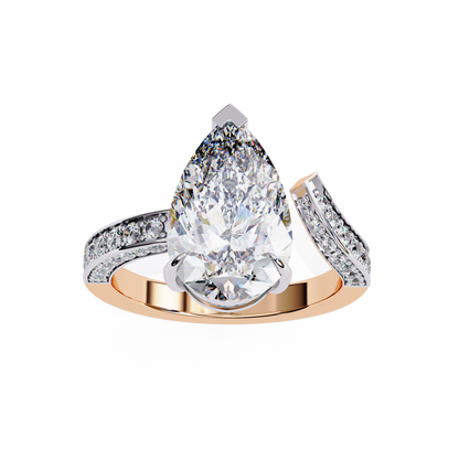 Splendor Crest Pear Lab Grown Diamond Ring