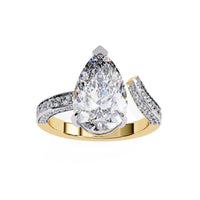 Splendor Crest Pear Lab Grown Diamond Ring - Ophiratbf